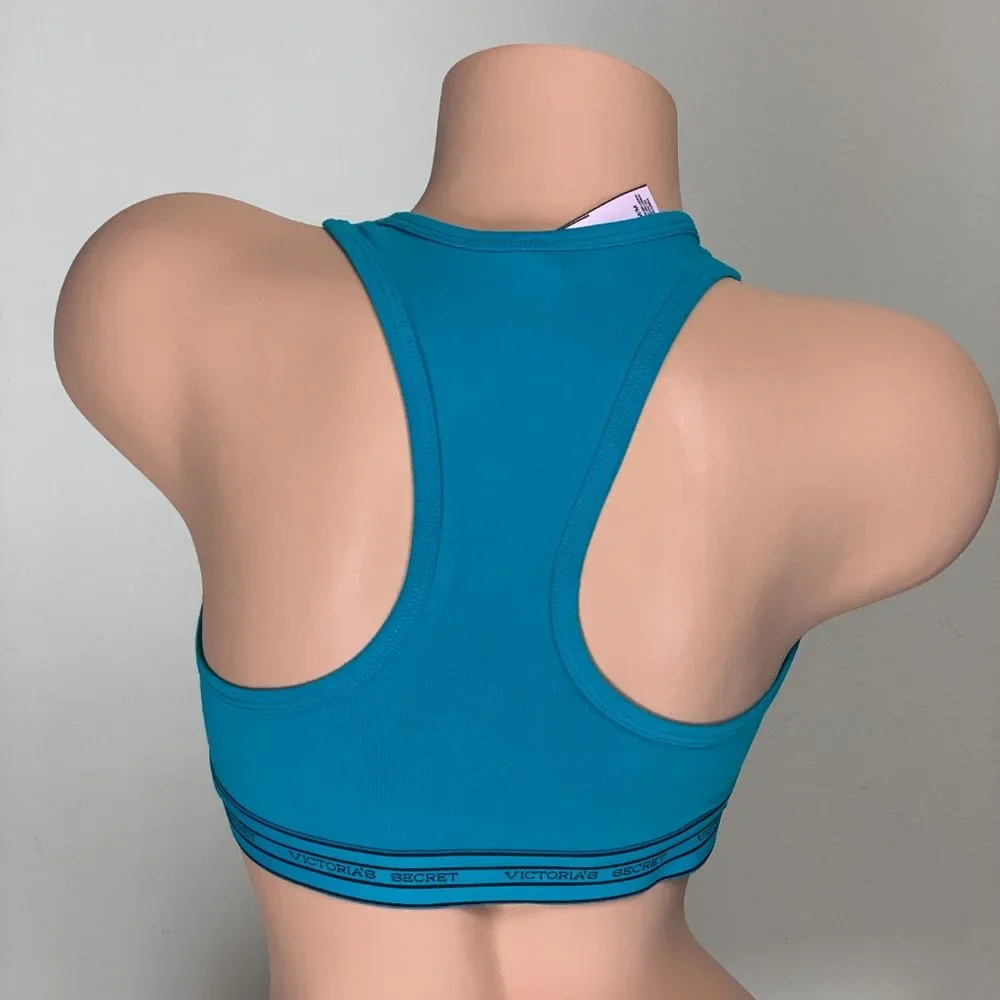 Victoria's Secret VS Blue Cotton Racerback Bralette Bra Top M - Picture 3 of 4